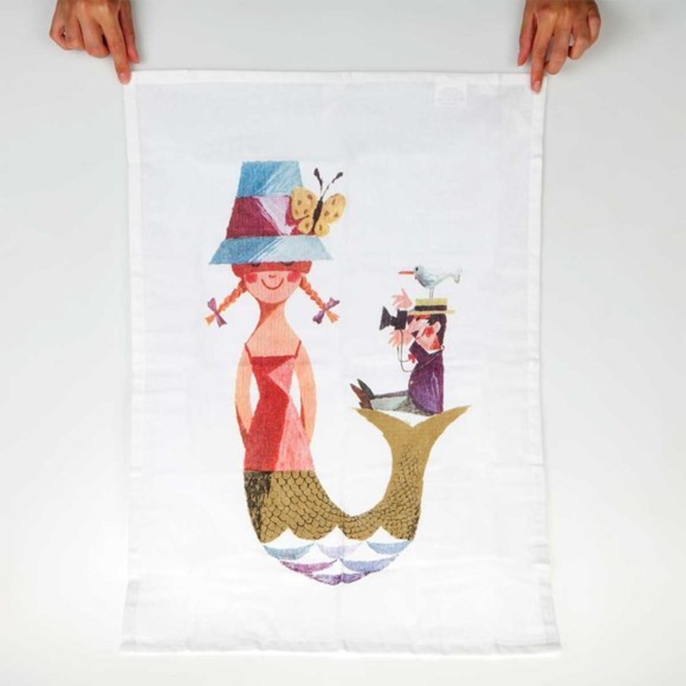 Wonderful Copenhagen Ib Antoni The Little Mermaid & The Tourist Ocean Art Towel